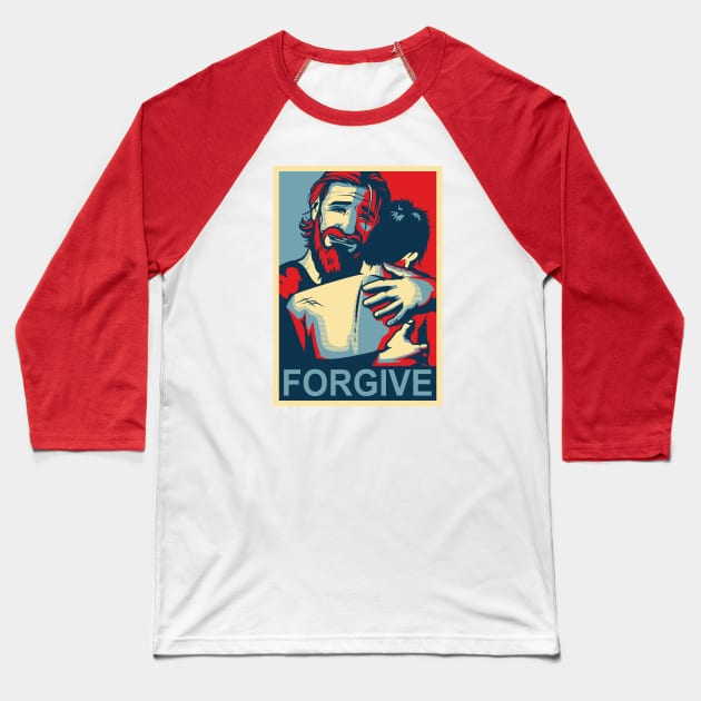 Forgive Baseball T-Shirt by Jamie Lee Art